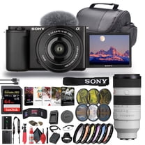 Sony ZV-E10 Mirrorless Camera with 16-50mm II Lens and 18-105mm Lens   Accessory Kit (International Model)