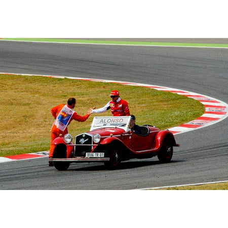 Canvas Print Alonso Formula 1 Race Track Racing Car Stretched Canvas 10 x
