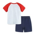 thumbnail image 4 of Gyexs Boys Excavator Summer Clothing 5T-6T Cartoon Print Short Sleeve Tops Shorts 2 Piece Outfit Sets Gym Sports Kids Clothes (Sportswear, E03 Red, Toddlers), 4 of 5