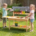 thumbnail image 2 of Costway Outdoor Mud Kitchen for Kids, Wooden Kitchen Playset with Extended Tabletop Natural, 2 of 11