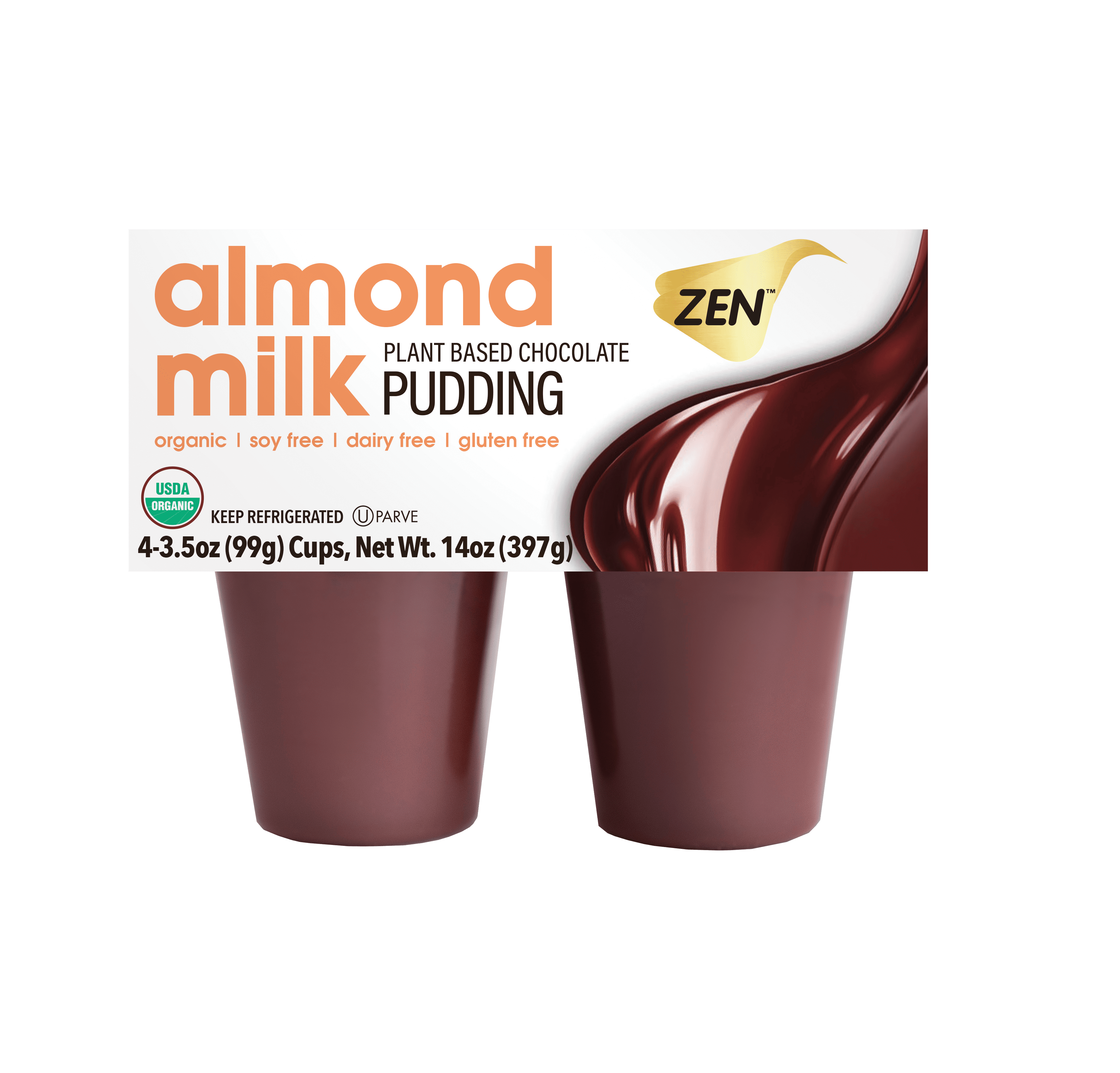 (12 pack)Zen Almond Milk Chocolate Pudding, 14 oz.