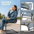 thumbnail image 6 of Nuu Garden Padded Textilene Patio Dining Chairs Set of 2, C-Spring Patio Chairs with Curved Armrests, High Back & Wide seat, Powder-Coated Metal Frame Patio Furniture, Blue and Black, 6 of 10