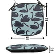 thumbnail image 4 of Swan Chair Seating Cushion Set of 12, Pattern of Long Necked Aquatic Bird, Seat Pads for Office with Anti-slip Backing, 16"x16", Pale Blue Dark Blue, by Ambesonne, 4 of 7