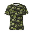 thumbnail image 4 of Vsdgher Light Green Excavator Print Men's Dry Fit Mesh Athletic Shirts Moisture Wicking Tennis T-Shirt Tops, 4 of 9
