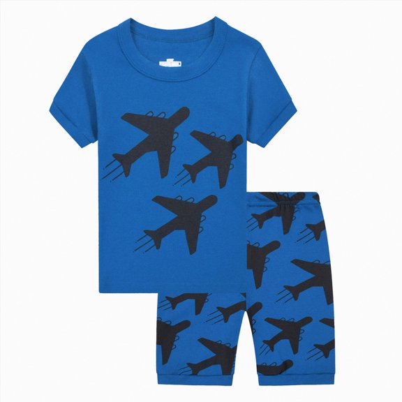 Kids Boys Summer Shorts Set Toddler Boy Cute Outfit Set Short Sleeve Print Tee Tops and Elastic Shorts