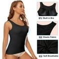 thumbnail image 6 of Women's Camisole with Built in Bra Tank Tops for Layering Stretch Casual Undershirts Wider Strap, 6 of 8