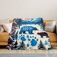 thumbnail image 3 of Bear Snow Trees Hills Flannel Blanket Soft Warm Comfortable For Sofa Bed Travel Camping Living Room Office Chair Polyester Fiber Gift For Family Or Friends, 3 of 10