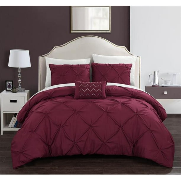 Chic Home BDS10360US King Size Pinch Pleat Ruffled Yvonne Duvet Cover