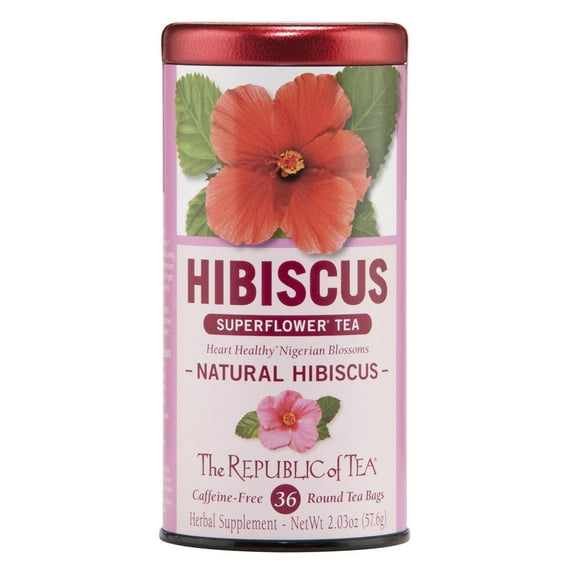 The Republic Of Tea Natural Hibiscus Tea 2.03 oz. Pack of 4
