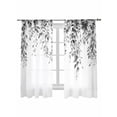 thumbnail image 2 of Sheer Curtains 63 Inches Long, Grey Eucalyptus Light Filtering Window Curtains for Living Room/Bedroom, Weeping Botanical Leaf Watercolor Rod Pocket Voile Sheer Curtain Drapes, 52"W x 63"L, 2 Panels, 2 of 8