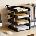 thumbnail image 2 of Deeceymbur Desk Pegboard Storage Organizer Stationery And Cosmetics Holders Home Office Workspace Part Document And Supplies Rack, 2 of 6