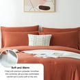 thumbnail image 4 of Davulos Burnt Orange Comforter Set Twin, 2 Pieces Solid Lightweight Bedding Comforter Set, All Season Fluffy Bed Set, 4 of 10