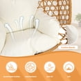 thumbnail image 4 of FHFO Hanging Egg Chair with Stand Indoor Outdoor,Comfy Patio Rattan Swing Hammock Chairs with Cushion,300lbs Capacity Egg Shaped Chair for Lawn Backyard Balcony Bedroom,Beige, 4 of 8