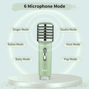 Divoom SongBird Portable Bluetooth Speaker 50W Powerful Sound with Karaoke Microphone and Voice Change Mode, Green