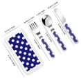 thumbnail image 2 of Rateoe Navy And White Polka Dot for Stainless Steel Kids Silverware Set - Child and Toddler Safe Flatware - Children's Knife, Fork And Spoon Set, 2 of 8