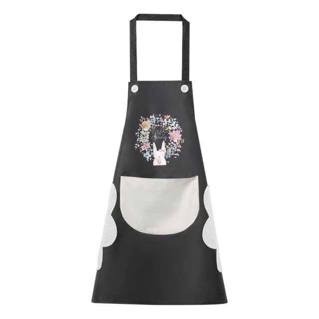 Delantal bolsillo PVC babero ajustable sin mangas delantal de cocina para el hogar accesorio de cocina, tipo 1, negro y gris Methold HA003449-03