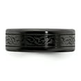 thumbnail image 4 of Edward Mirell Titanium Black Ti Laser 8mm Band EMR126, 4 of 7