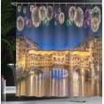 thumbnail image 4 of Ambesonne Cityscape Shower Curtain, Night Panoramic View, 69"Wx84"L, Yellow Navy Purple, 4 of 5