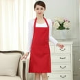 thumbnail image 3 of HONMEET Red Chef Apron with Adjustable Neck Strap and Pockets for Kitchen, Cooking, Restaurant Use, 3 of 6