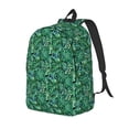 thumbnail image 1 of Disketp Monstera Leaves print Canvas Backpack Lightweight Travel Daypack Student Rucksack Laptop Backpack-, 1 of 5