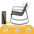 thumbnail image 3 of DWVO 4-Piece Outdoor Patio Bistro Furniture Set, Rocking Chair Set - 2 Rocking Chairs, Loveseat chair with Glass Coffee Table - Black, 3 of 9