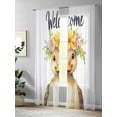 thumbnail image 4 of Duck Sheer Curtains 2 Panels Set Welcome Garland Lihgt Filtering Rod Pocket Voile Drape, Semi Sheer Window Curtains for Bedroom Living Room, 52"x96", 4 of 5