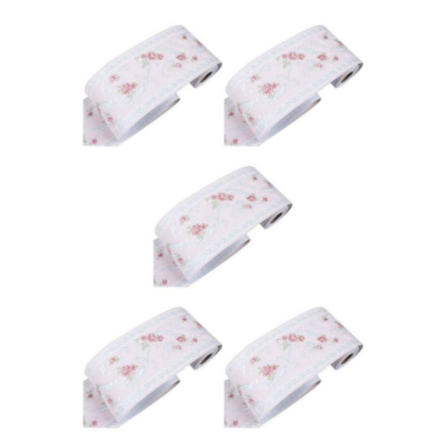 Guardoinrt Waterproof Wallpaper Border Living Space With Style Instantly Change Look Of Room PVC Creative pink floret 5Set