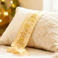 thumbnail image 2 of Merry Christmas Velvet Wired Edge Ribbon 2.48Inch 3 Yards Christmas Ribbon Gift Wrapping Ribbon Christmas Tree Decor, Christmas Decoration Bow Wreath, Beige, 2 of 7