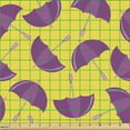 thumbnail image 2 of Umbrella Upholstery Fabric by the Yard, Bicolor Style Pattern with Autumn Accessories Rain Season Print, Decorative Fabric for DIY and Home Accents, Pastel Yellow and Purple by Ambesonne, 2 of 5