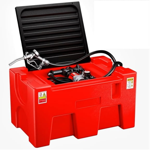 Gewna 40 Gallon Fuel Transfer Tank,Gasoline & Diesel Portable Tank with 12V Electric Pump, 3.7 GPM Fast Flow, 13.1 ft Power Cord, Red