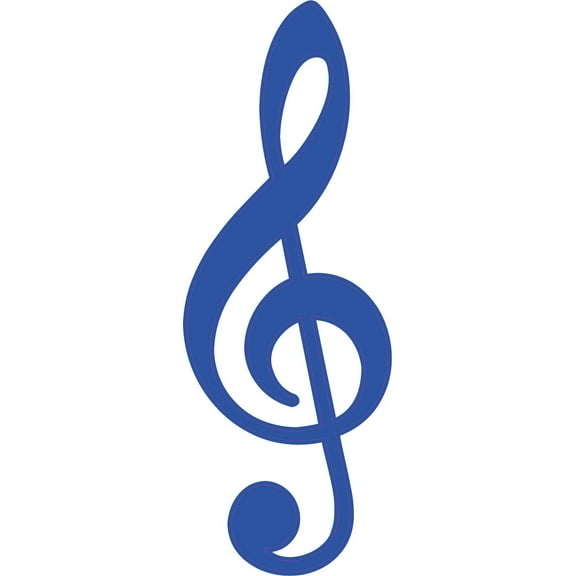 2in x 6in Blue Treble Clef Sticker