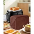 thumbnail image 4 of Dark Brown Toaster Cover 4 Slice, Large Kitchen Appliance Covers, Vintage Country Monochrome Chocolate Color Toaster Oven Cover with Loop, Bread Machine Cover Polyester Dust Cover Protection, 4 of 4