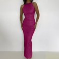 thumbnail image 4 of CAICJ98 Grande Taille Robes Femmes Sans Manches V Cou Split Soirée Longue Robe Argent L, 4 of 5