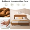 thumbnail image 5 of Queen Size Brown Boucle Upholstered Cloud Platform Bed Frame with Adjustable Headboard and Solid Wooden Legs, No Box Spring Needed, 5 of 8