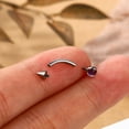 thumbnail image 5 of Amethyst G23 Titanium Eyebrow Stud 16G Curved Barbell Helix Cartilage Lobe Daith Rook Conch Tragus Auricle Snug Orbital Piercing Jewelry, 5 of 7