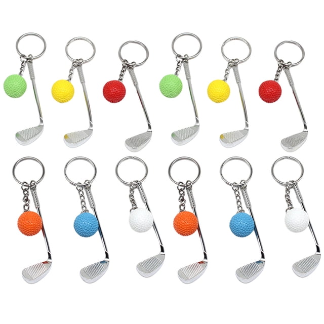 KAKOWELY 12 llaveros colgantes de pelotas de golf, llavero artesanal de pelotas de golf, llavero pequeño de pelotas de golf, decoración novedosa de pelotas de golf.