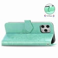 thumbnail image 3 of Dteck For Apple iPhone 12 Pro / 12 6.1" [Flower Embossed] PU Leather Wallet Flip Folio Protective Case Cover with Card Holder and Stand, Green, 3 of 5