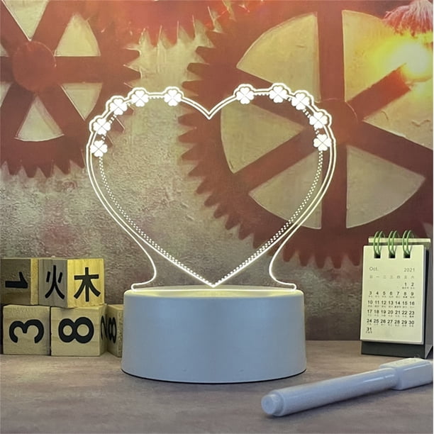 Xihbxyly Pizarra Led, Lámpara Acrílica con Mensaje Personalizado, Alimentación Por Usb y Bolígrafo Borrable, Decoración de Escritorio Multifuncional, Ideal para El Hogar, La Oficina, Vacaciones, Idea