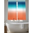 thumbnail image 5 of Gradient Orange Sheer Curtains 2 Panels Set Modern Minimalist Green Orange Ocean Beach Sheer Window Curtains Light Filtering Rod Pocket Voile Drapes for Bedroom Living Room 52"x63", 5 of 8