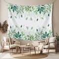 thumbnail image 2 of Green Leaf Tapestry for Bedroom Wall Hanging Tapestry, Fall Plant Country Vintage Watercolor White Ceiling Backdrop Tapestries Poster Blanket Wall Decor for Teens Room Living Room Dorm 51" x 59", 2 of 8