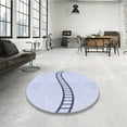 thumbnail image 4 of Ahgly Company Machine Washable Indoor Square Transitional Denim Blue Area Rugs, 8' Square, 4 of 7
