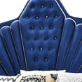 thumbnail image 3 of Velvet Upholstered Channel Tufted Queen Bed, Blue, 3 of 5