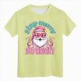 thumbnail image 5 of sdbrld Girls' Tees Tops, Kids Christmas Gifts Short Sleeved Cute Graphic Shirts for Holiday Clothing Light Green Sizes 3-4 Years, 5 of 5