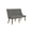 Gray, variant on Large Gray Linen Dining Bench with Tufted Seats and Walnut Wood Base