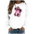 thumbnail image 2 of Jsaierl Chandails Roses pour Femmes Chandails de Sensibilisation au Cancer du Sein Manches Longues Col Rond Chandail à Enfiler Hauts Graphiques Roses Cadeau Inspirant pour Femmes, 2 of 5