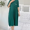 thumbnail image 6 of Ynynloco Women's Short Sleeve Crew Neck Swing Midi Dress Casual Loose T-Shirt Dresses with Pockets, 6 of 7