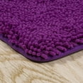 thumbnail image 3 of Lavish Home 67-18-PU Memory Foam Shag Bath Mat, Purple - 2 Piece, 3 of 4