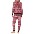 thumbnail image 3 of Conjunto de pijamas a juego para la familia navideña INSPIRE CHIC de mujeres, de manga larga, con renos y nieve, ropa de dormir y lounge, XL rojo, 3 of 6