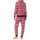 thumbnail image 3 of Conjunto de pijamas a juego para la familia navideña INSPIRE CHIC de mujeres, de manga larga, con renos y nieve, ropa de dormir y lounge, S rojo, 3 of 6