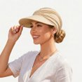 thumbnail image 2 of Homellea Women's UPF 50+ UV Protection Sun Visor Hat,Wide Brim UV Protection and Waterproof Hat, Lightweight Foldable Ponytail Beach Cap for Golf Hiking, 2 of 9